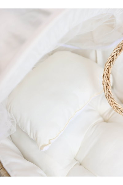 سرير موسى قطن فان مومنت، 76×42×76 سم، حامل خشب - ابيض بيج product image 2