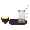 طقم تقديم شاي وقهوة زجاج السيف غاليري، نقش إسلامي، 24 قطعة - شفاف product image 2