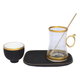 طقم بيالات شاي وفناجين قهوة زجاج السيف غاليري، نقش إسلامي، 24 قطعة - شفاف product image 2