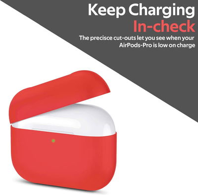 Promate Silicone AirPods Protective Case, Compatible with AirPods Pro - Red product image 5