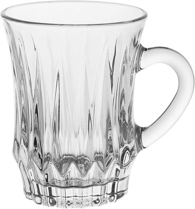 Al Saif Gallery glass tea cups set, with handle, 6 pieces - transparent product image 2