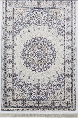 سجادة هياف السمو مخمل بوليستر مطبوع القفاري، 2.50×3.50 متر - ابيض ازرق product image