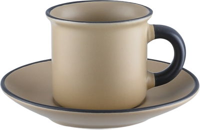 طقم فناجين قهوة تركي مع صحون بورسلان السيف غاليري، 12 قطعة، 60 مل - بيج رمادي product image 2