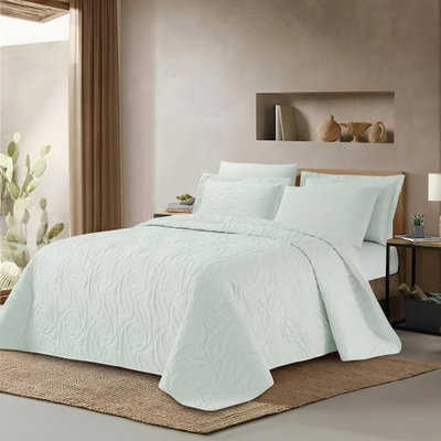 طقم لحاف بيزلي مايكروفايبر، 260x235 سم، نفرين، 6 قطع - اخضر فاتح product image 2