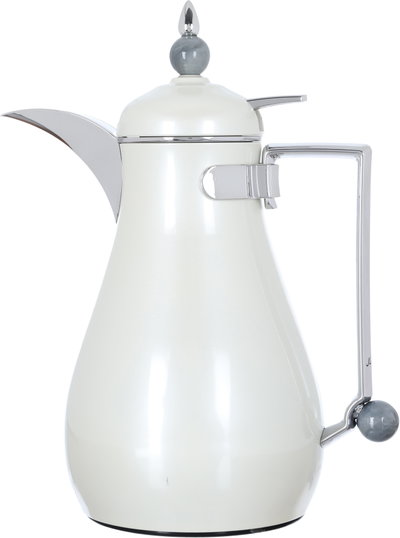 Al Saif Gallery Crystal Thermos Set, 1/0.7 litre, tofaria, thermal glass inner container, steel outer shell - white product image 9