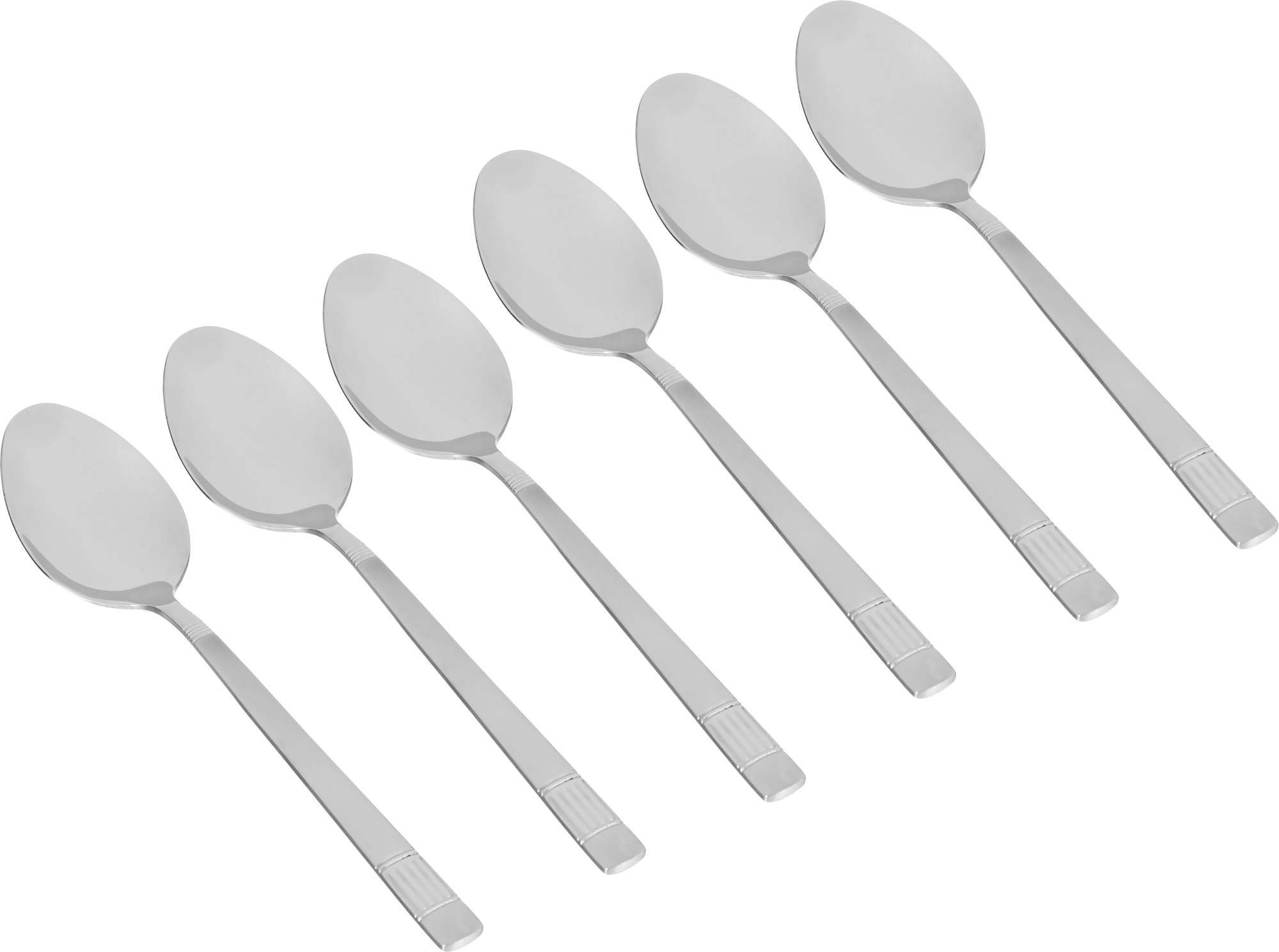 طقم ملاعق أكل أستيل السيف غاليري، منقوش، 6 قطع - فضي product image