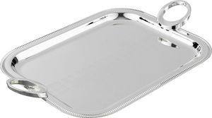 AlSaif Gallery 3-Piece Steel Tray set, Round Handle - Silver product image 2
