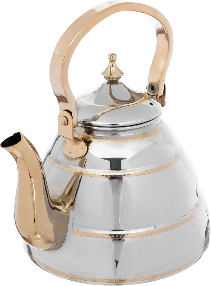 Alsaif Plus Marhaba Diriyah Dallah and Tea Pot Steel, 2 pieces, 0.9 / 1.6 litre - silver product image 6