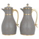 Al Saif Gallery Nahla thermos set, 2 pieces, 1 liter, glass inner shell, plastic outer shell - dark gray product image 1