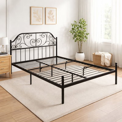 Iron frame bed, 190×70×86 cm - Black product image 2