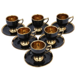 طقم فناجين قهوة بورسلان السيف غاليري، 12 قطعة - اسود product image