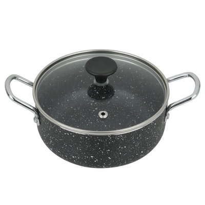 Al Saif Gallery Granite Pot with Lid, 14 cm - Black White product image 3