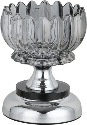 ستاتد تقديم ستانلس ستيل زجاج السيف غاليري، قاعدة دائرية، 11x11x14 سم - فضي شفاف product image