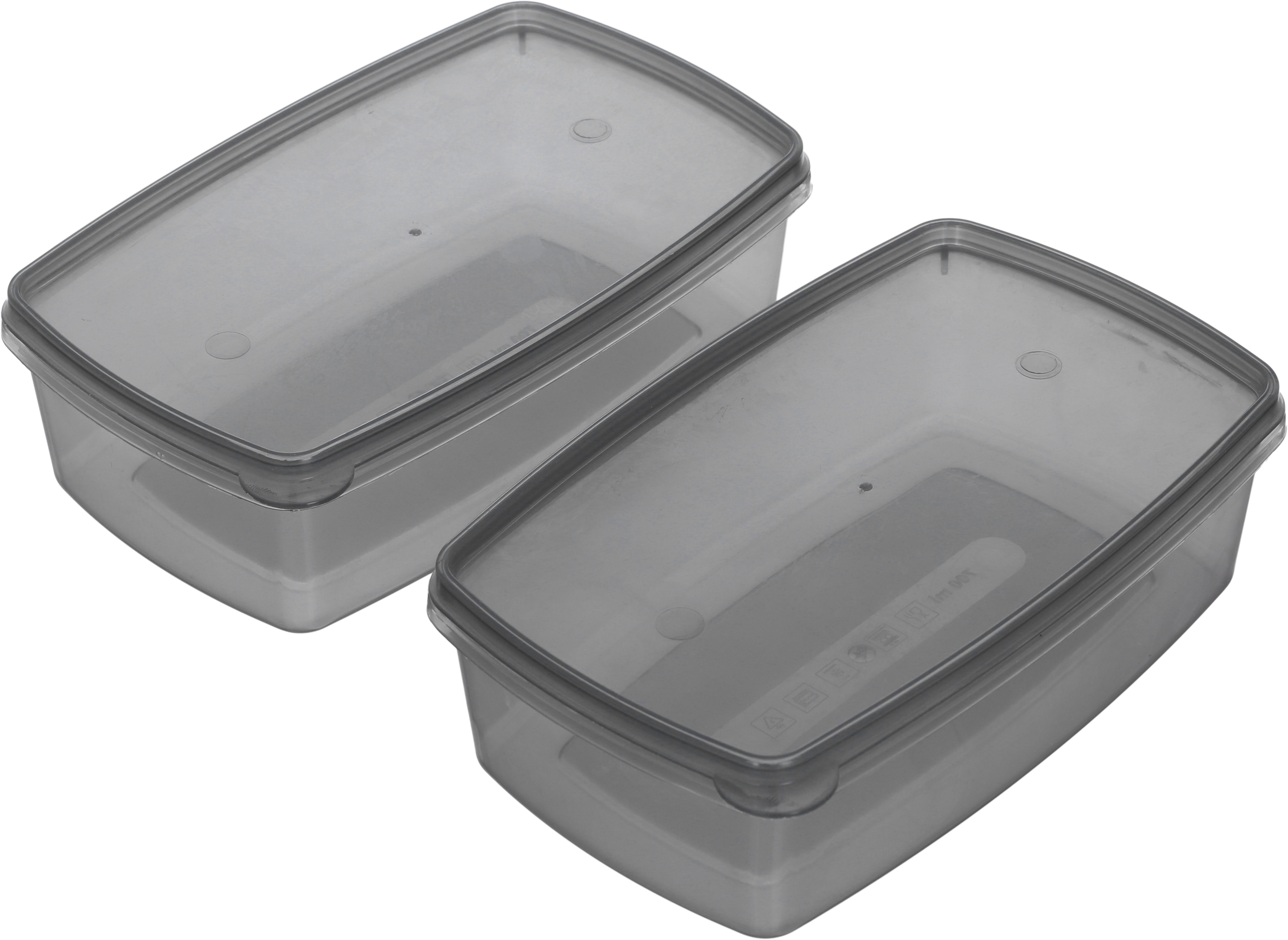 Al Saif Gallery Plastic Storage Box, 700 ml, Rectangular, 2 Pieces - Gray product image