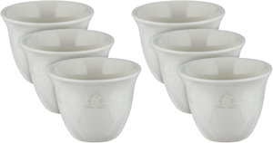 طقم فناجين قهوة عربي سعودي بورسلان السيف غاليري، 6 قطعة - ابيض  product image 2