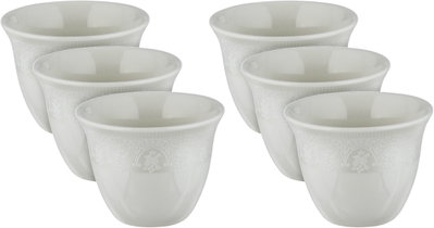 طقم فناجين قهوة عربي سعودي بورسلان السيف غاليري، 6 قطعة - ابيض  product image 2