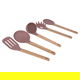 Al Saif Gallery Silicone Cooking Spoons Set, 5 Pieces - Wooden product image 2