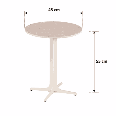 طقم طاولات سيراميك و معدن، 3 قطع - بيج product image 4