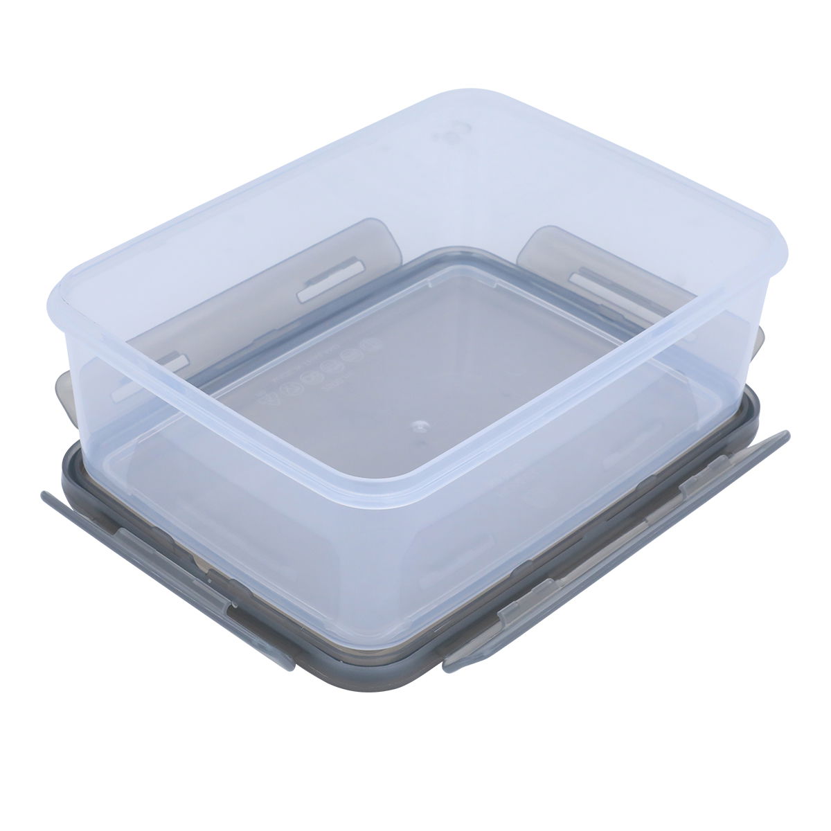 Al Saif Gallery Plastic Boxes Set, Rectangular, 5 Pieces - Transparent Black product image 2