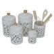 Al Saif Gallery porcelain spice jar set, perforated - white and gold product image 3