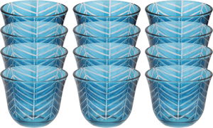 طقم فناجين قهوة سعودي زجاج السيف غاليري، 12 قطعة، مشجر - أزرق شفاف product image