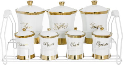 Al Saif Gallery Porcelain Spice Box Set, 7 Pieces - Whitegolden product image 2