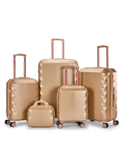 طقم شنط سفر ABS ليمرا، 6 مقاسات، 4 عجلات، WM-226 - ذهبي product image 5