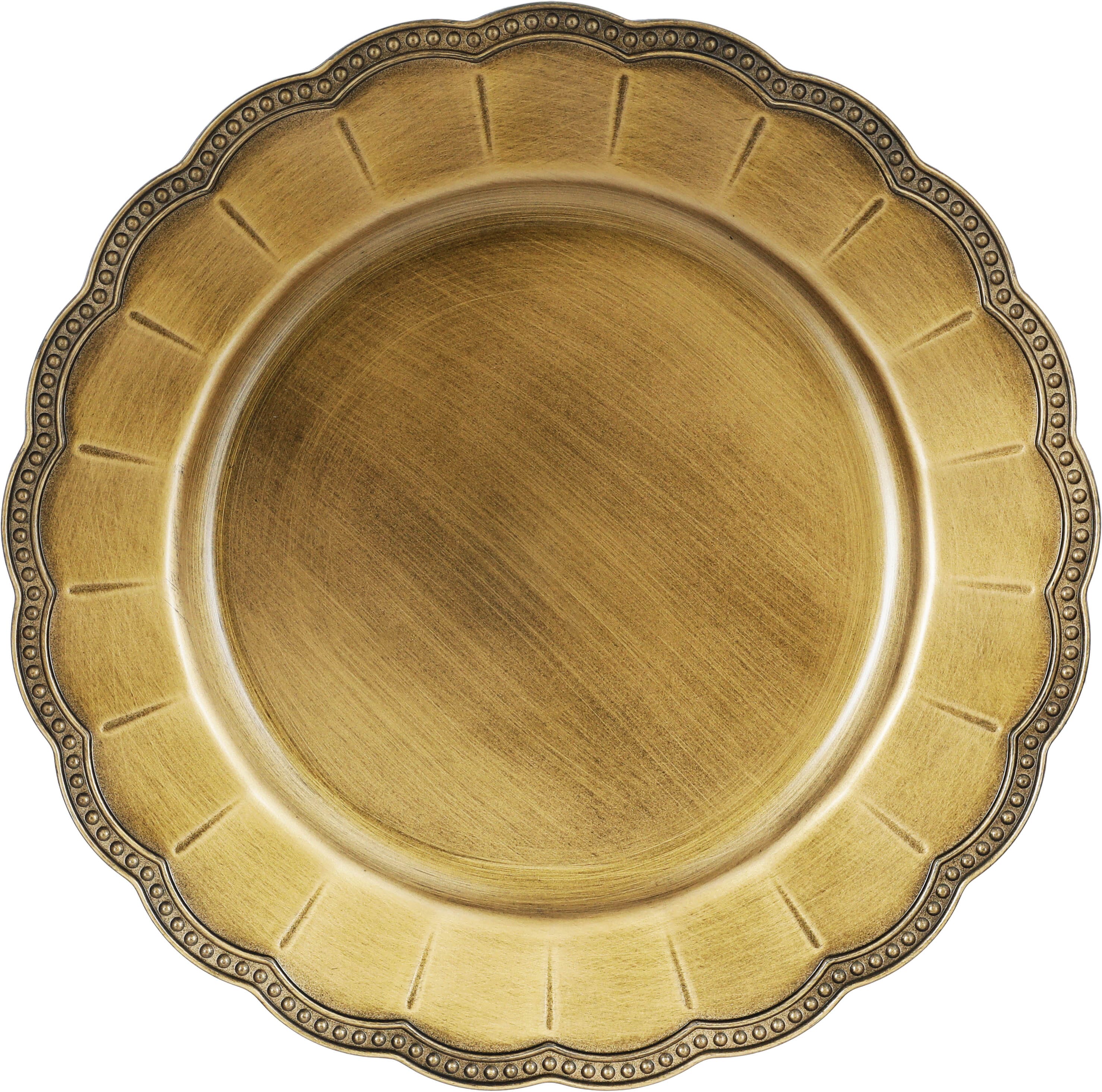 صحن تقديم دائري بلاستيك السيف غاليري، 33×33×1.6 سم - ذهبي product image