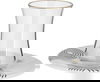 Al Saif Gallery glass teapot with porcelain saucer, two pieces, sun pattern - transparent and white product image 1