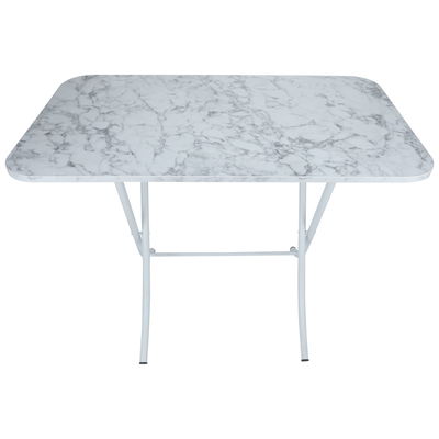 طاولة خشب قابلة للطي بأرجل السيف غاليري، 70×110 سم - رخامي أبيض product image 1