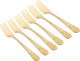 Al Saif Gallery steel eating forks set, wooded, 6 pieces - gold product image 1