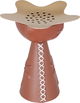 Al Saif Gallery steel incense burner, 17.5 x 13.5 x 13.5 cm, round, wooded pattern - brown product image 1