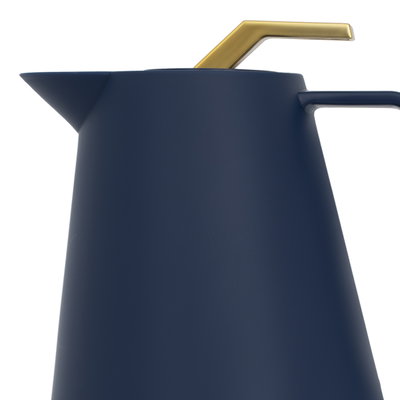 Al Saif Gallery Glory thermos, 1 liter, thermal glass inner container, plastic outer shell - dark blue product image 3