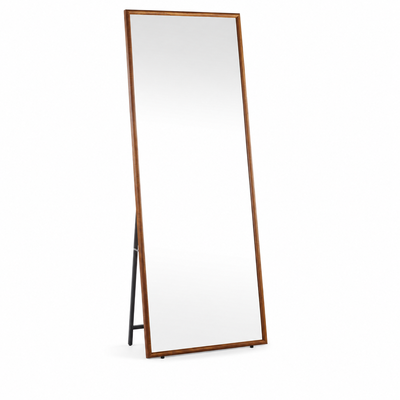 مراية ستاند زجاج، 180×79 سم، ستاند معدن، اطار خشب MDF - بنى product image 2