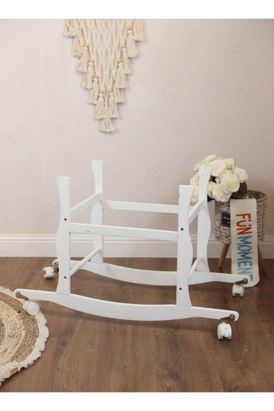 Fun Moment Cotton Moses Bed, 76×42×76 cm, with wheels - White product image 4