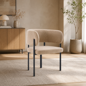كرسي مودرن حديد ضد الصداء، 75×56×58 سم، قماش شانيل - كوفي product image