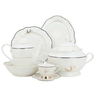 Al Saif Gallery Porcelain Dinner Set, 65 Pieces - White product image 1