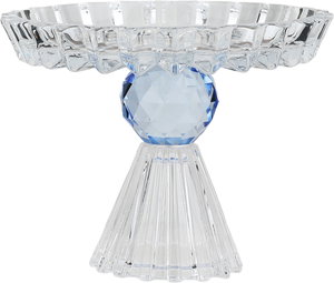 Al Saif Gallery Glass Dessert Serving Stand, Blue Base, 13.5x13.5x11 cm - Transparent product image 2