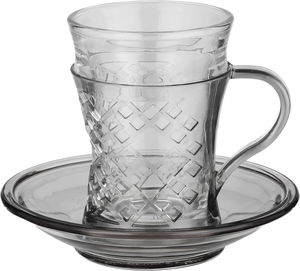 طقم بيالات مارية زجاج سيف بلص، 12 قطع - رمادي شفاف product image 2