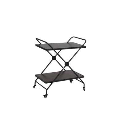 Wooden And Plastic Food Serving Trolley, 84×40×70 cm, 2 Shelves, 360 Swivel Casters - Cafe product image 2