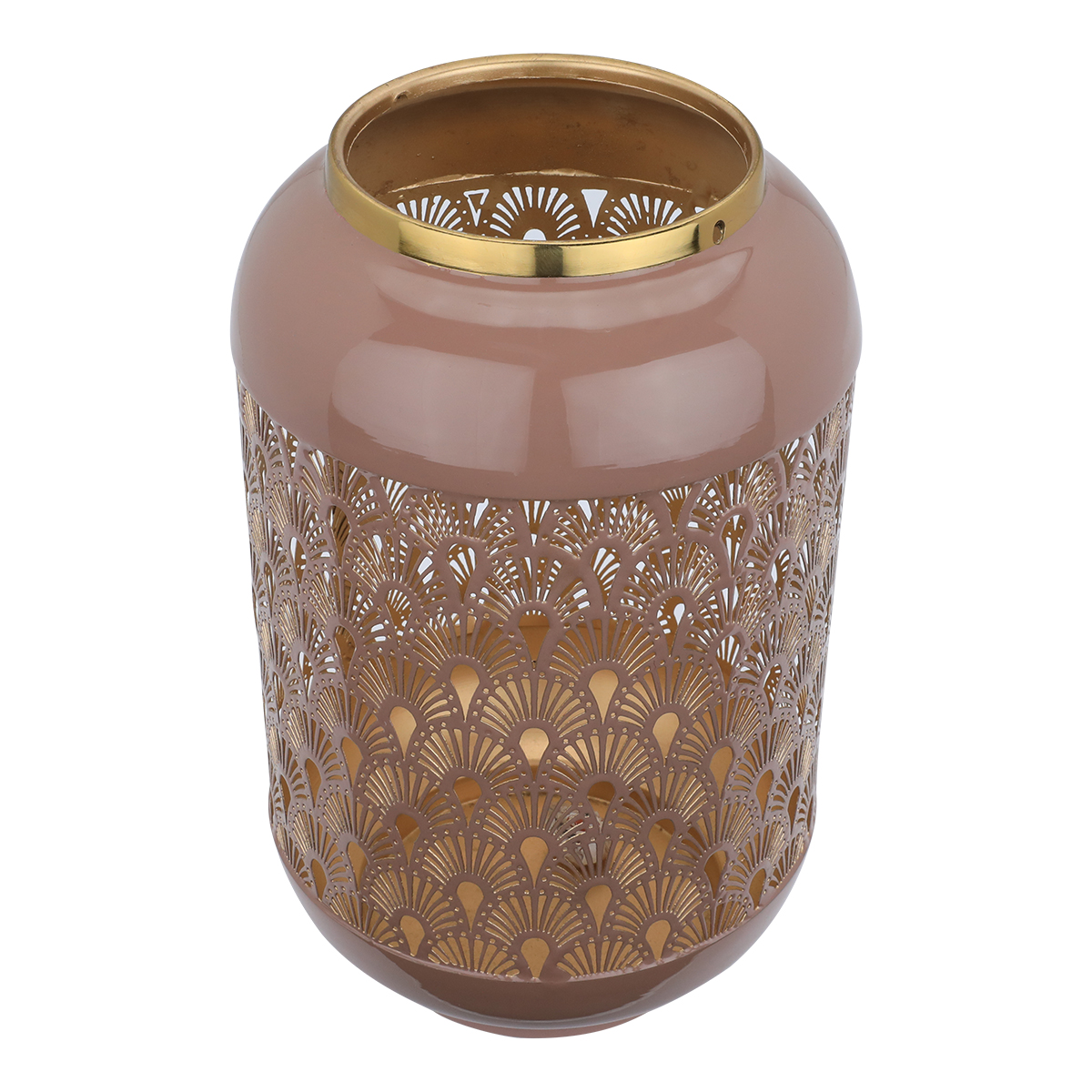 فانوس استيل العين الاندلسية، 17 × 17 × 29 سم - بني product image