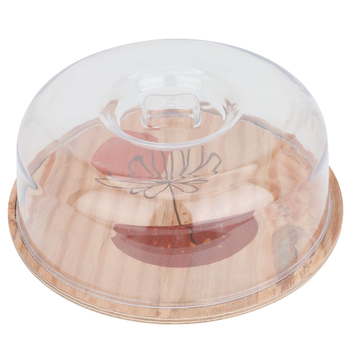 صحن تقديم بغطاء خشب السيف غاليري، دائري - بني product image