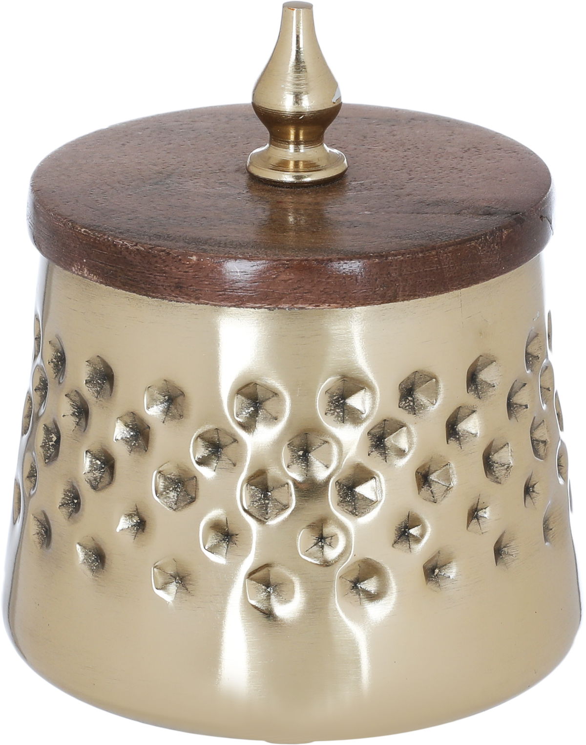 طقم مبخرة وعلبة بخور استيل السيف غاليري، بقاعدة خشب مع يدين، 3 قطع - ذهبي product image 2