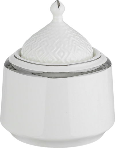 طقم تقديم سفرة بورسلان السيف غاليري، 47 قطعة - أبيض فضي product image 6