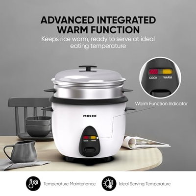 قدر طهي ارز نيكاي، 400 واط، 1 لتر، NR701A - ابيض product image 6
