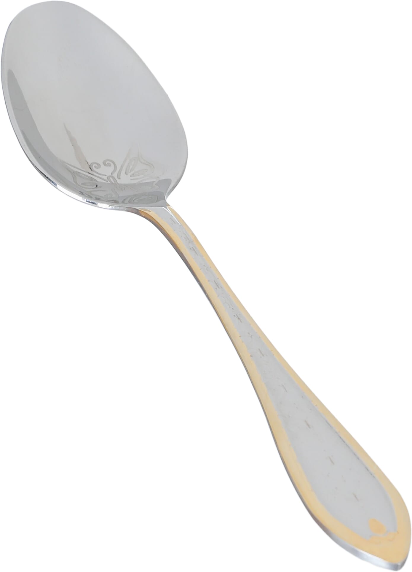 Al Saif Gallery steel spoon set, engraved, stand, 30 pieces - gold product image 2