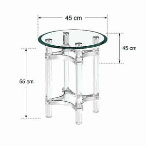 طقم طاولات زجاج و ستيل و اكرليك، 5 قطع - شفاف فضي product image 2