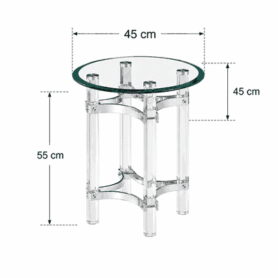 طقم طاولات زجاج و ستيل و اكرليك، 5 قطع - شفاف فضي product image 2