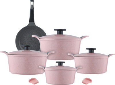 Extrema Granite Neo Flame Cookware Set, 9 Pieces - Pink product image 2