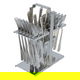 Al Saif Gallery steel spoon set, with stand, 30 pieces - silver product image 2